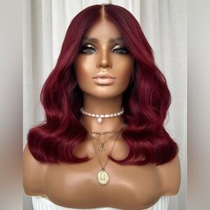 Red Human Hair wig